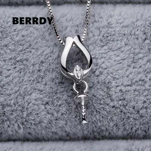 

925 Sterling Silver Pearl Pendant Settings Pendant Findings Pendant Mountings Women Accessories Female Lady Girls' Jewwelry