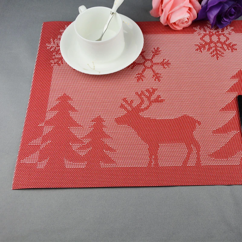 

Upscale Western pad Placemats PVC Insulation pads Kitchen Table Mats Dinning Waterproof Table Cloth Mat Tableware Placemat WM-0
