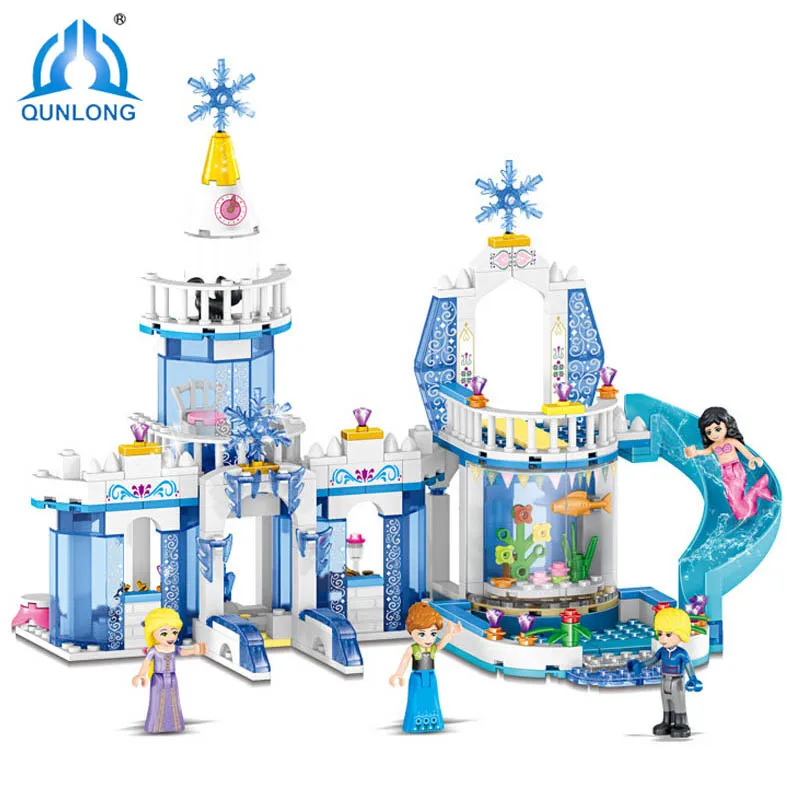 Qunlong 402 шт. подводный дворец Ариэль Строительные кирпичи блоки игрушки девочка дом принцесса Русалка