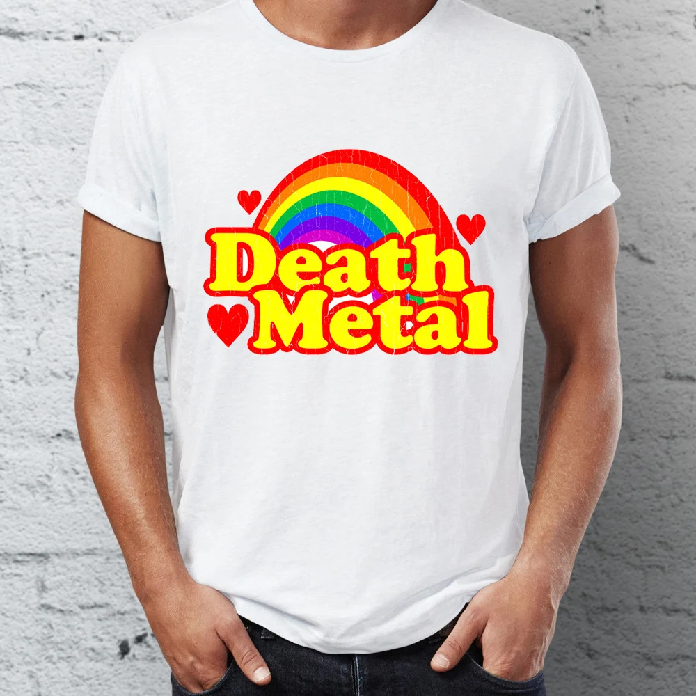 Мужская футболка Death Metal Funny Rainbow Awesome Tee | одежда