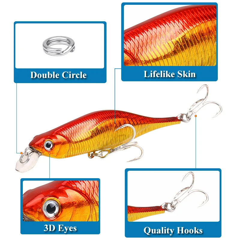 New 11g/10.5cm Slow Lures Bait Piece Steel Wire Freshwater Fishing Minnow Fish Bait Mouth Squid Hard Bait Fishing Gear jooyoo