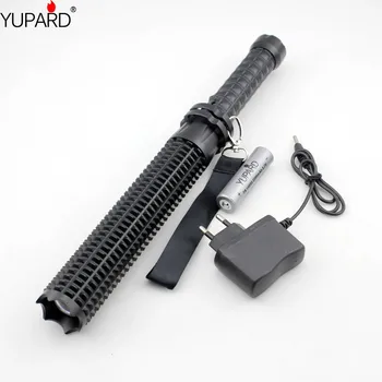 

YUPARD Powerful led flashlight 18650 XM L2 self defense Patrol LED high power rechargeable flashlight+battery+charger