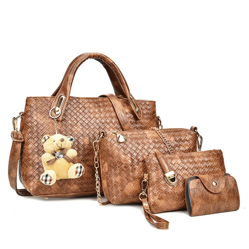 

HerMerce Luxury Handbags Women Bags Designer Lady Purses And Handbags Leather Black Shoulder Bags Female Bag Sets Bolsos Mujer