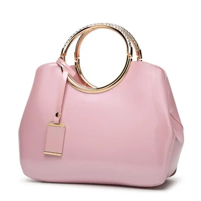 

Patent leather bright side Fashion new handbags Quality PU leather Women bag Leisure wild Mirror portable shoulder Female bag