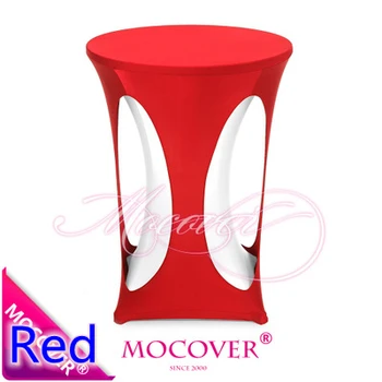 

Red Colour Spandex High Bar Table Design Cover Lycra Table Top Cover For Wedding Banquet And Party Cocktail Table Decoration