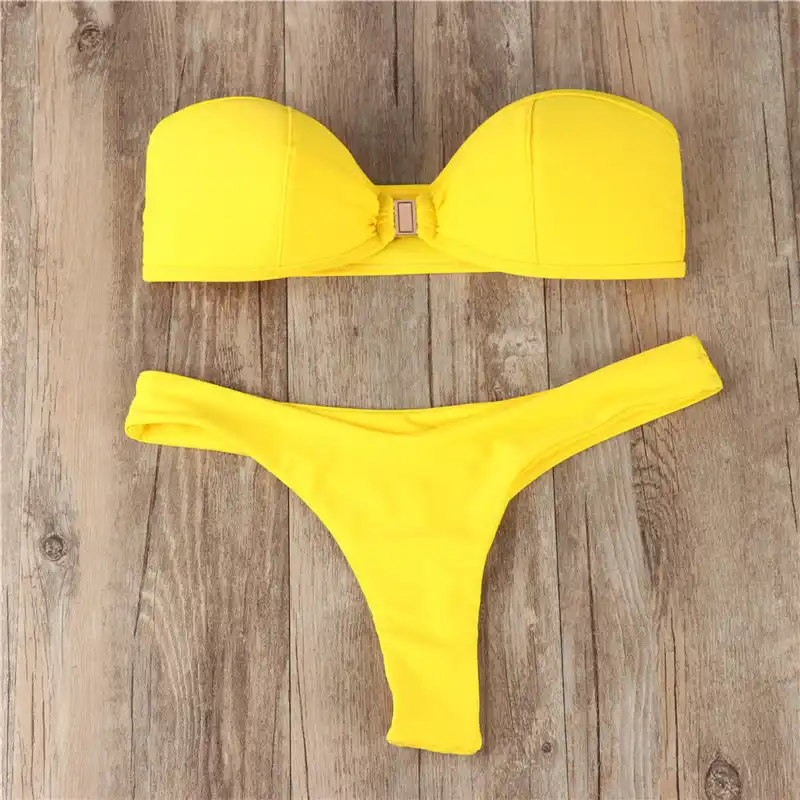 yellow and black bathing suit