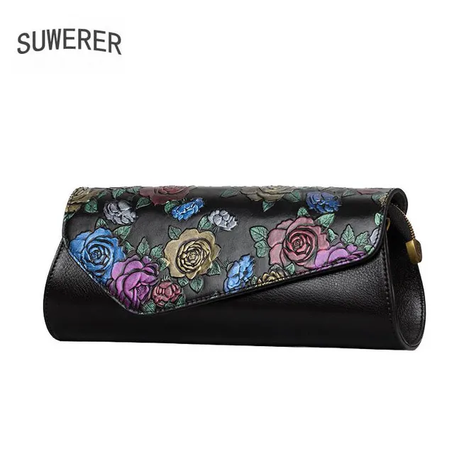 Suwerer 2018 New Genuine Leather Women Bags For Luxury Rose Suwerer 2018 New Genuine Leather Women Bags For Luxury Rose Embossed Handbags Designer