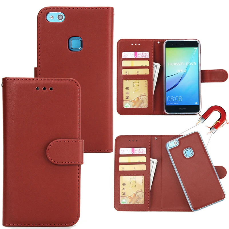 

Removable Magnetic Leather Wallet Case For Huawei P20 P10 Mate 20 10 Pro Lite Plus 2 in 1 Removable Flip Slim Protect Full Cover