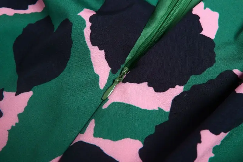 2019 Runway Vintage Boho Polka dot Long Dress Short Sleeve Green Elegant Women Fashion Designer Party Maxi Dresses (6)