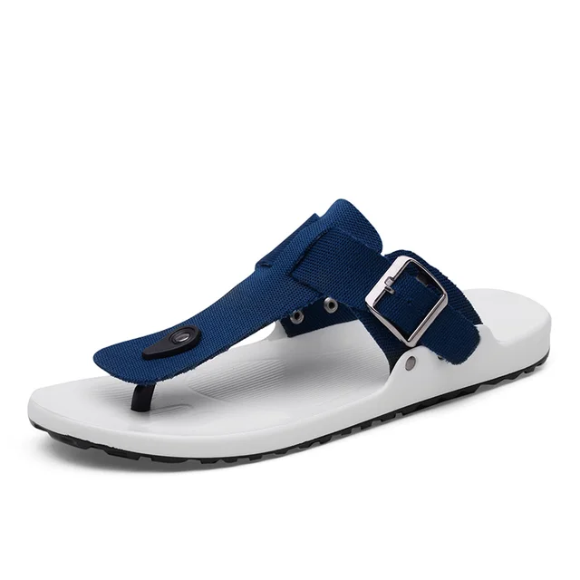 blue black flip flops