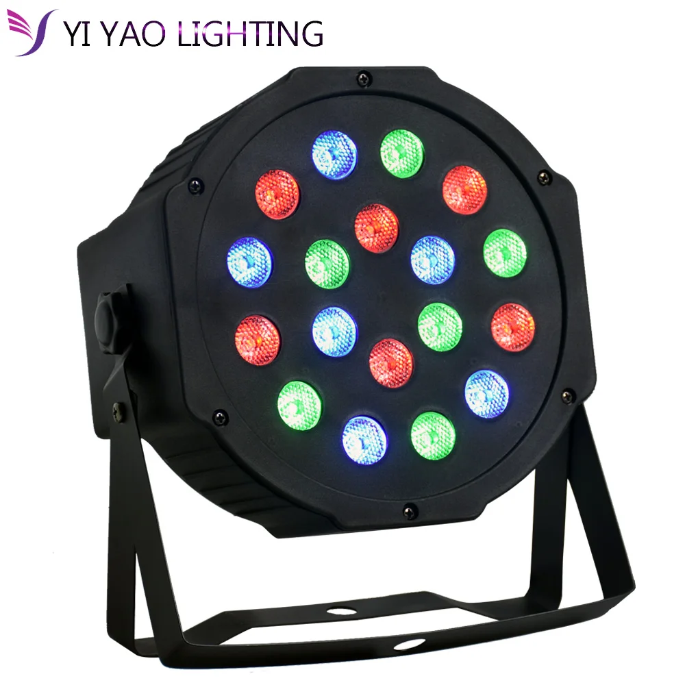 

18X3W Flat LED Par RGB DMX512 Lamp stage light Voice activated For dj Music