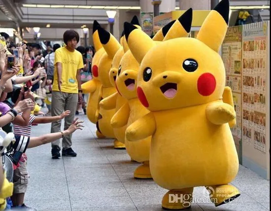 

2017 Top Grade Deluxe Pikachu Mascot Costume Cartoon Character Costumes Mascot Costume Fancy Dress Party Suit
