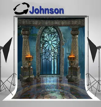 

vintage window columns light column background Vinyl cloth High quality Computer print Halloween backdrops