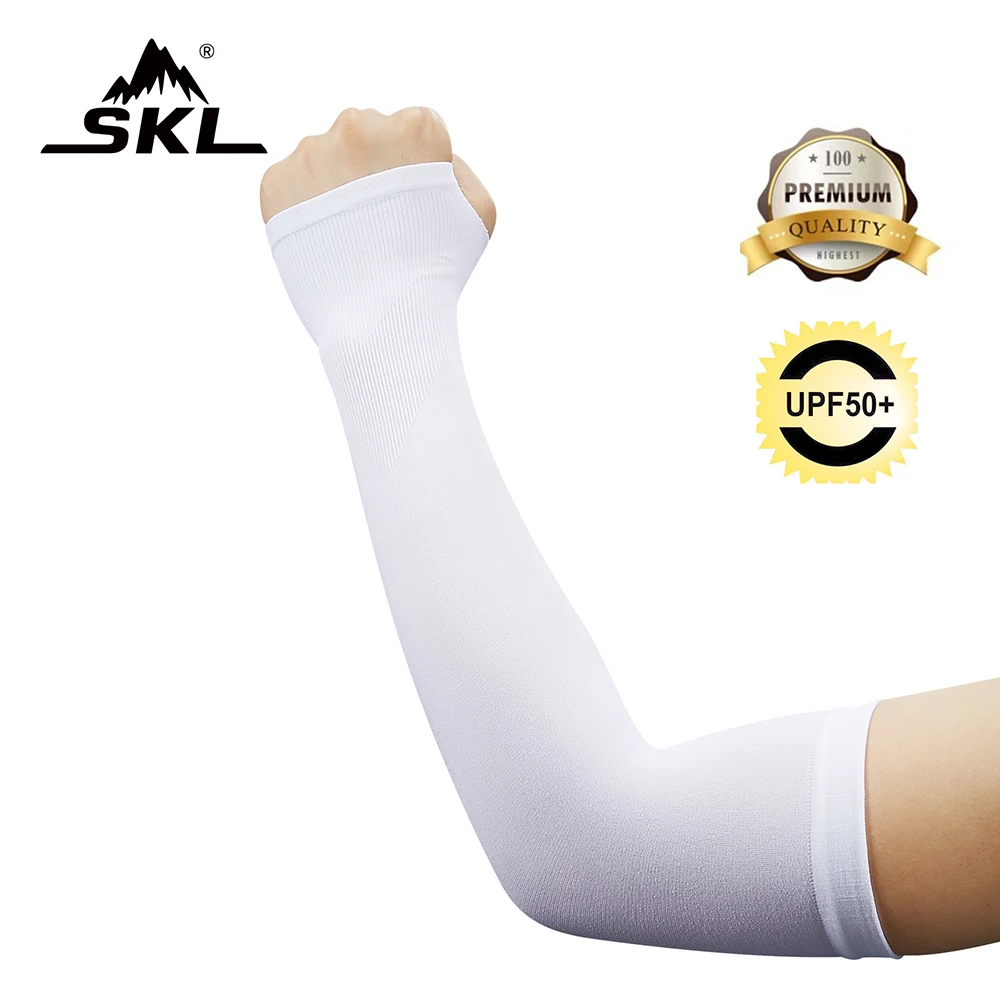 

SKL Long Sun Cooling Arm Sleeves UV Protection UPF 50+ For Women Men Outdoor Sport Protective Compression Arm Cover Anti-Slip