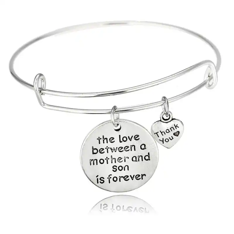 Grandmother Granddaughter Love Bangle Bracelet,Thanksgiving Day Gift,Birthday Gift,Love Jewelry