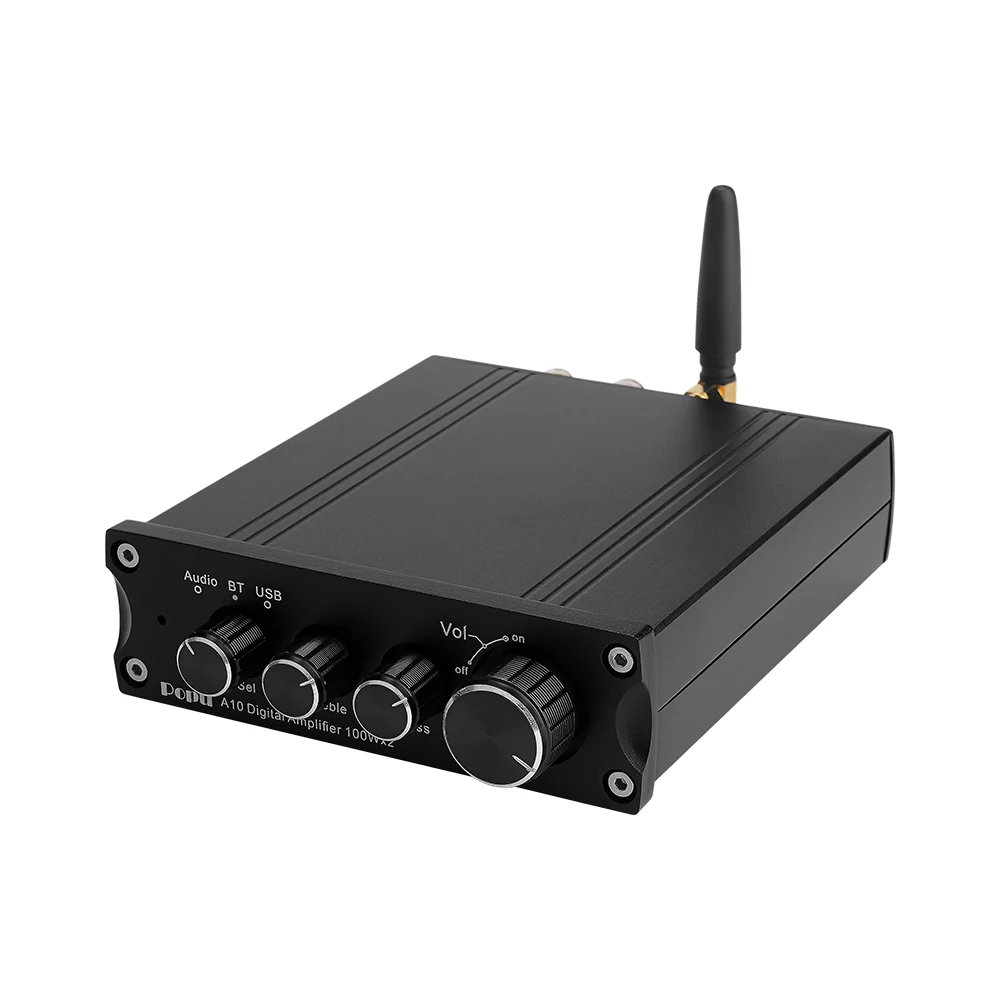 HIFI TPA3116 цифровой усилитель мощности Bluetooth 5,0 аудио приемник PCM5102 Класс D 2,0 канал 100 Вт* 2 ампер с декодером для телефона - Цвет: Black