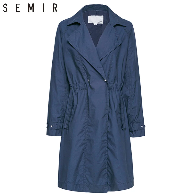 SEMIR плащ Пыльник в британском стиле Женский Тренч модные тонкие однотонные