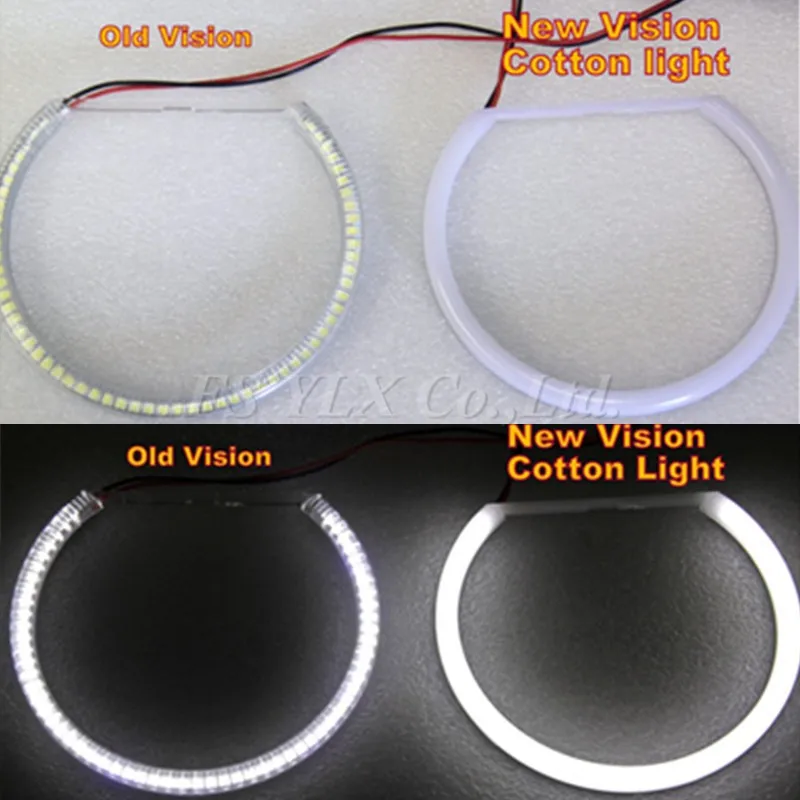 FSYLX SMD белый светодиодный ангельские глазки для BMW E36 E38 E39 E46 Проектор ультра яркий 2600LM 12 В e46 halo Кольцо Комплект Дневной светильник 131mmx4
