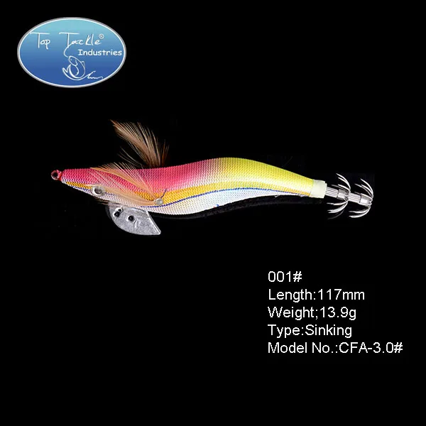 Светящаяся Деревянная Приманка в виде кальмара 2,5#3#3,5# световая приманка для рыбалки рыболовные снасти - Цвет: 117mm 13g 001