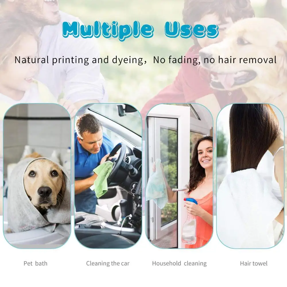 Soft Water Absorption Bath Towel for Pet Dog Cat Cleaning Massage Washing Drying Hair Towel Car washing Bathroom Towel Supplies