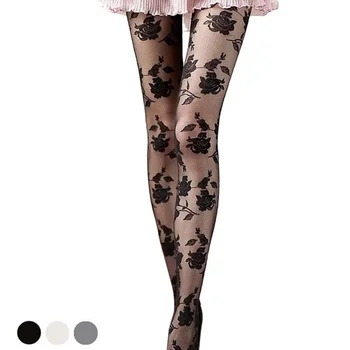 

New Super Hot Women's Fashion Lace Rose Sexy Panty Hose Silk stockings Pantyhose