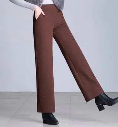 Широкие брюки Штаны для женщин большие размеры серый зеленый в клетку и полоску с эластичным поясом повседневные Капри новые модные штаны