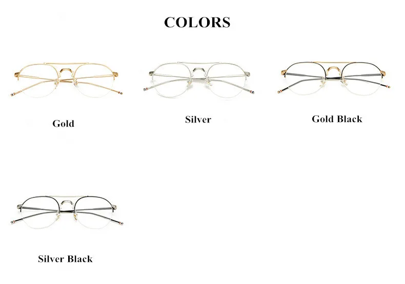 Unisex Alloy Half Frame Eyeglasses Double Bridge – FuzWeb