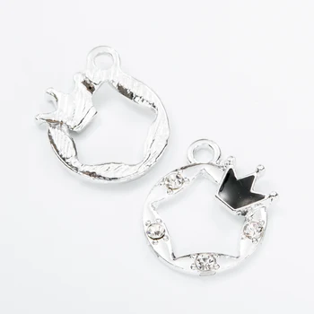 

30pcs high Quality Crown crystal Enamel Alloy jewelry Headdress pendants for bracelet necklace DIY jewelry making js1217
