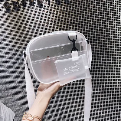 

Causual PVC Transparent Clear Woman Crossbody Bags Shoulder Bag Handbag Jelly Small Phone Bags with Card Holder Wide Straps Flap