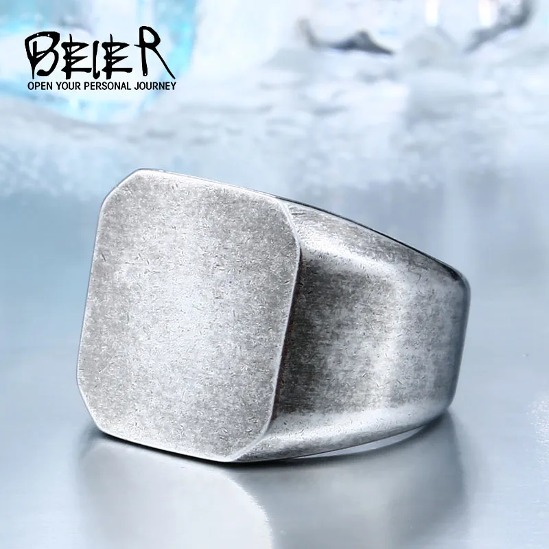 

BEIER 2018 old style Fashion Man's 316L Stainless Steel Biker Unique Ring Antique Simple Jewelry for man women BR8-453