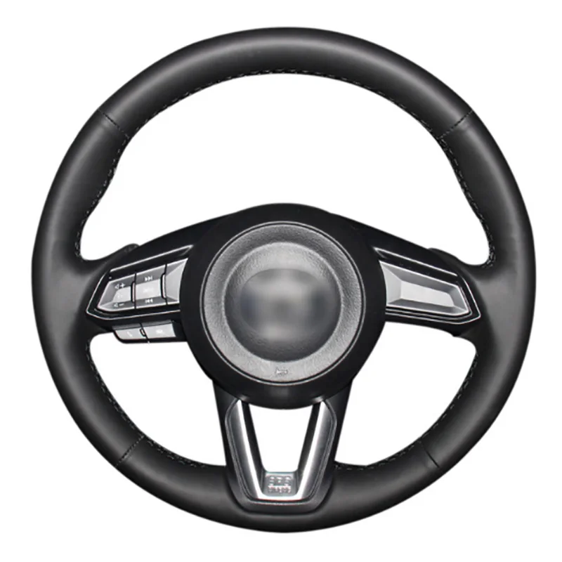 

Top Leather Steering Wheel Hand-stitch on Wrap Cover For Mazda CX-5 2017