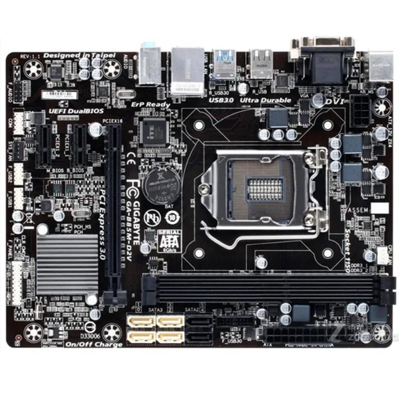 

LGA1150 B85 For Gigabyte GA-B85M-D2V Original Used Desktop Motherboard B85M-D2V 1150 DDR3 USB3.0 SATA3