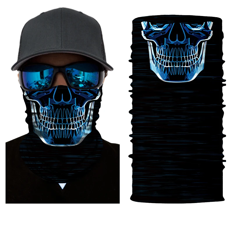 Мотоциклетная Солнцезащитная Спортивная бесшовная маска для шеи с черепом, повязка на голову, бандана - Цвет: HR040735 face shield