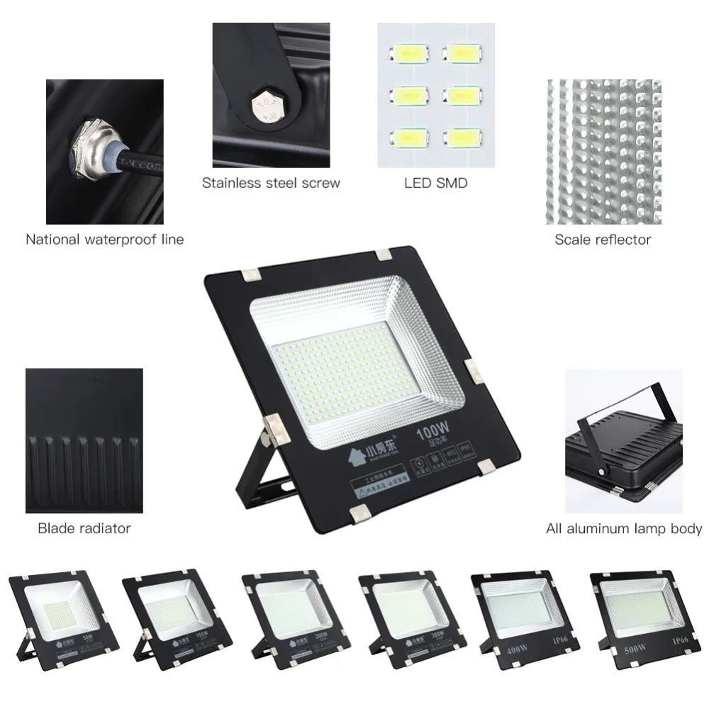  300w led Floodlight ip66Waterproof Outdoor led Flood Lights  AC220V led Spotlights outdoor focus led exterior led reflector 