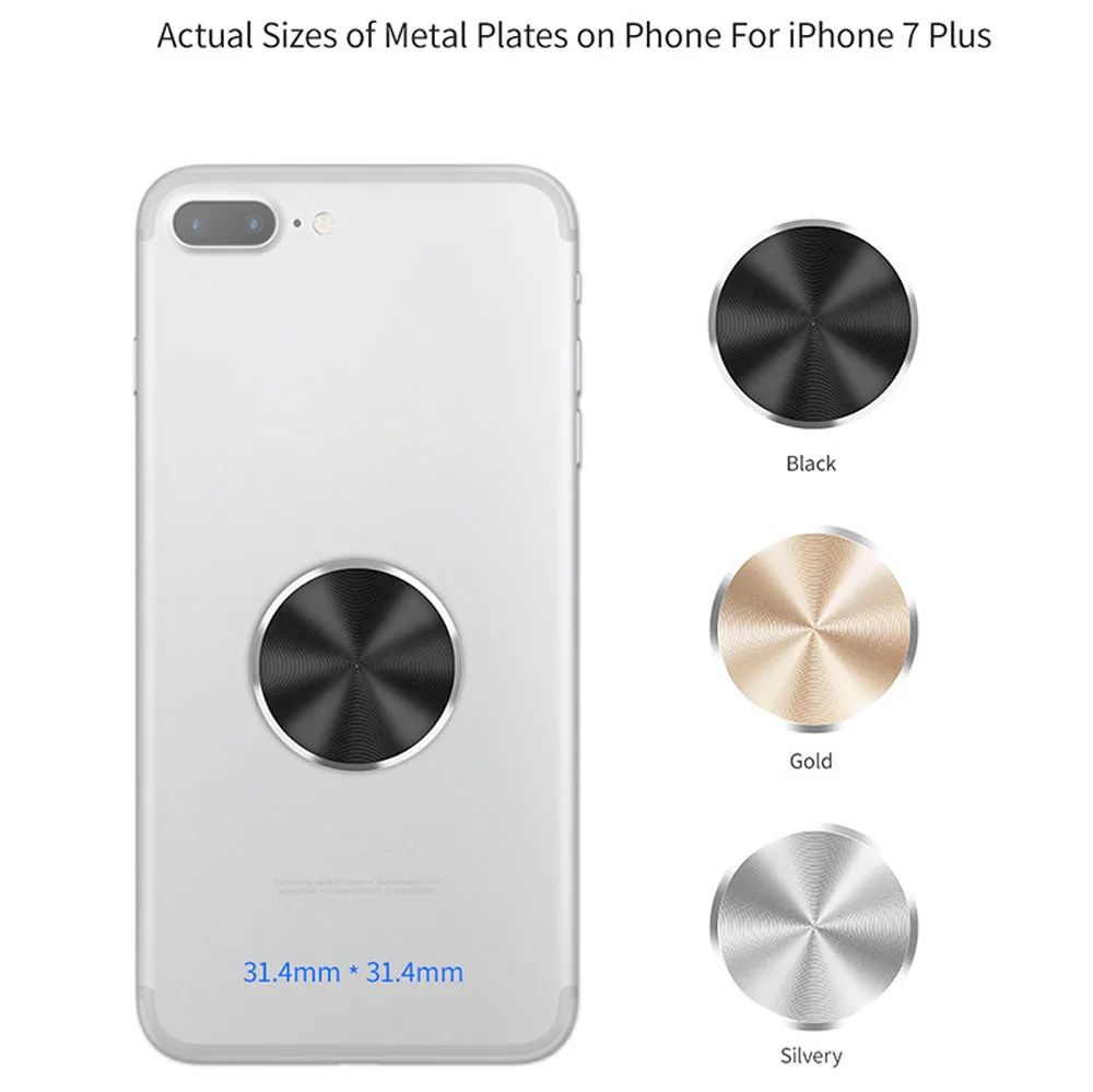 

Plating Iron Stickers on Magnetic Car Phone Holder for Xiaomi Huawei Metal Plate for Mount Magnet Holder for Samsung #N