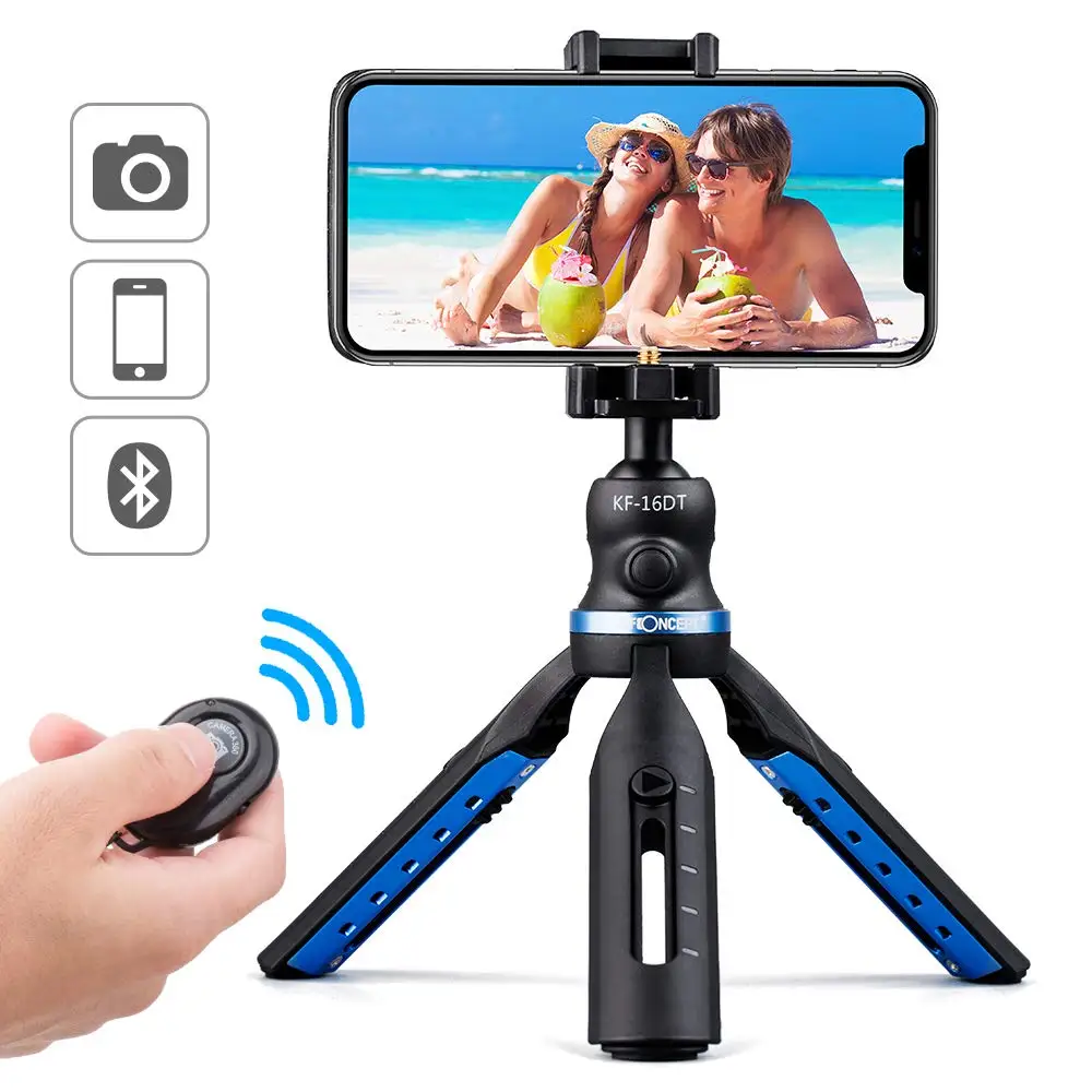 

K&F Concept 5-Section Desktop Camera Tripod Stand Holder Stabilizer with Bluetooth Remote Shutter for DSLR Cameras Smartphone