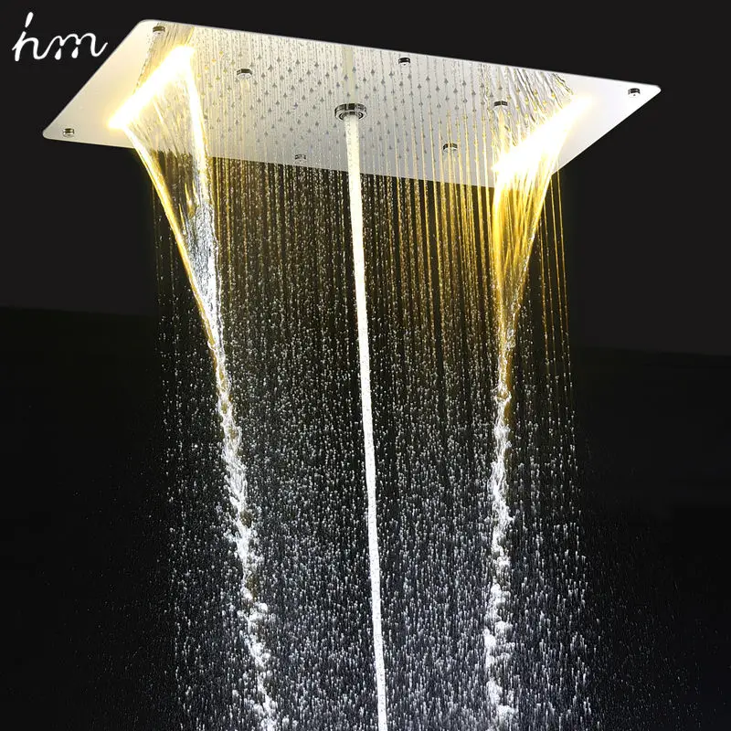 hm 9 Function Led Shower Head Light Rain Shower 700x380mm Large Waterfall Multi Function Led Ceiling