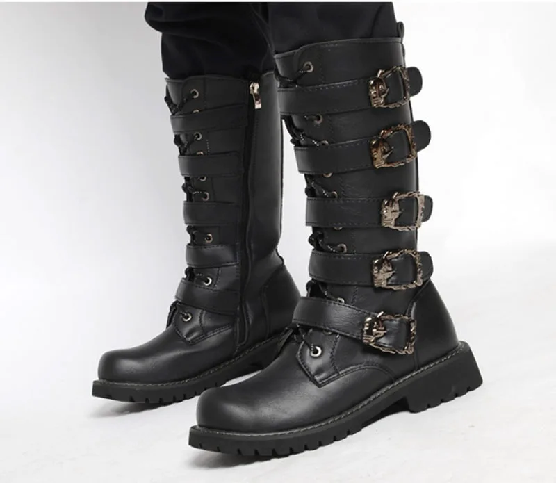 

Martin boots men's tide high to help England retro long boots men's thick bottom large size riding boots men's high boots.