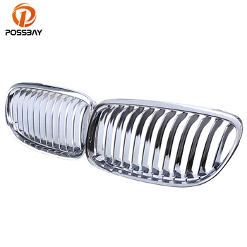 

POSSBAY Car Styling Full Chrome Kidney Racing Grille for BMW 3-Series E90 Sedan 2008-2011 Facelift Front Center Hood Grilles