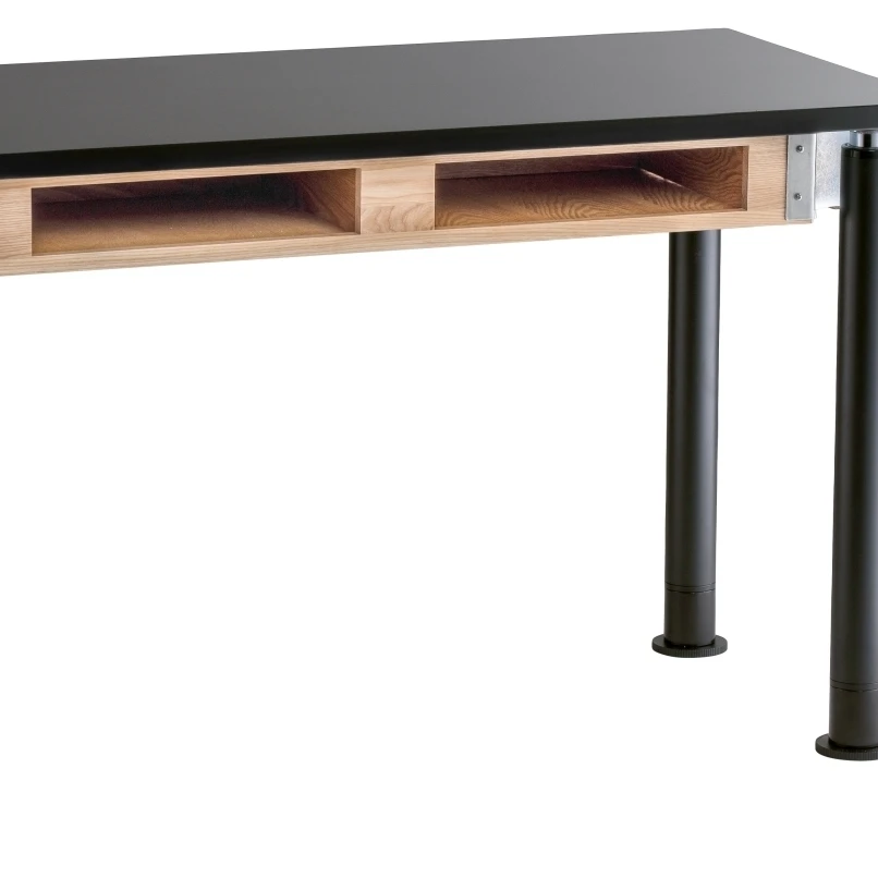 National Public Seating SLT2454AH-10-BC 24 x 54 in. Chemical Resistant Top with Book Compartments Science Table & Black Legs (1)