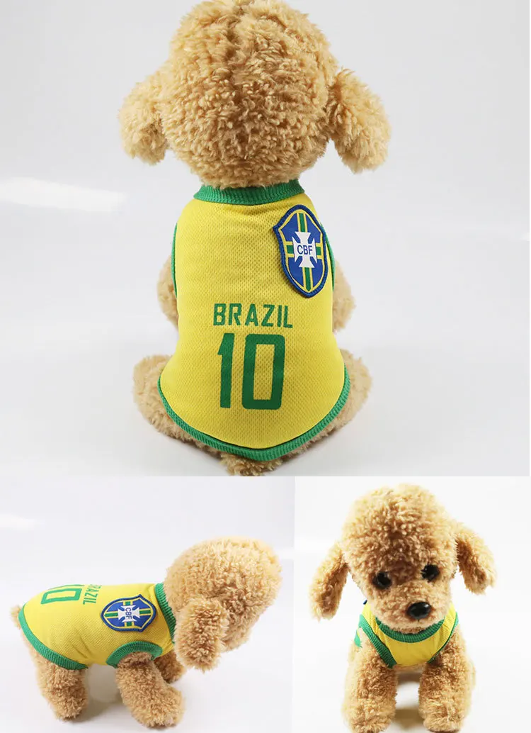 Gyapet 2018 منتخب روسيا football worldcup كلب جرو الملابس القميص الرياضة ارتداء ملابس للكلاب تنفس XS-6XL