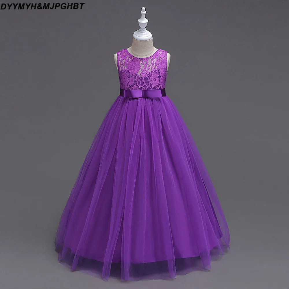 Buy Simple Lace/Tulle Flower Gril Dresses Bow Belt