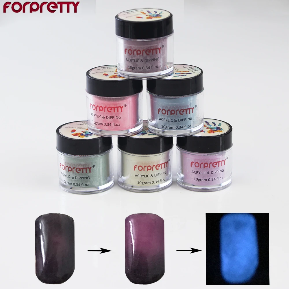 

Acrylic Powder Nail Monomer Acryl Color Poeder Magic Change Poedre Acrylique Pour Ongle Gel Acrilicos Glow In The Dark Chaneleon