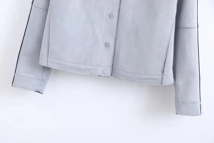 Женская замшевая куртка с круглым вырезом Casacos Feminino осень 2019|coats coats|women autumn jacketwomen