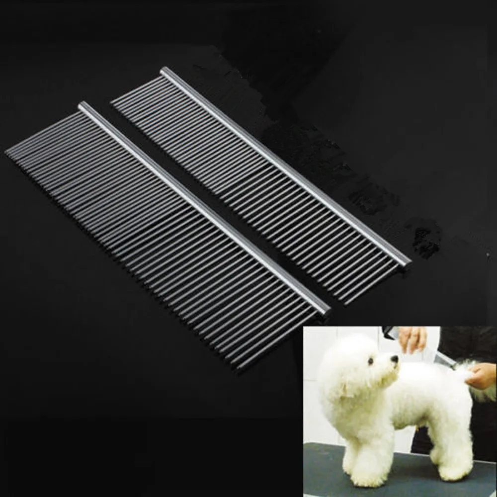 

1 X Pet Dog Stainless Steel Grooming Hair Comb Tool Poodle Finishing Comb Butter