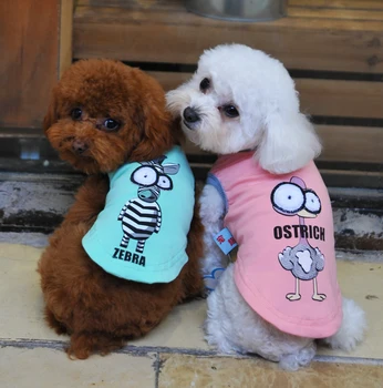 

Cute Summer Style Pet Dog Clothes100%Cotton Big Eye Cartoon Style Pet Dog Puppy Vest Clothing