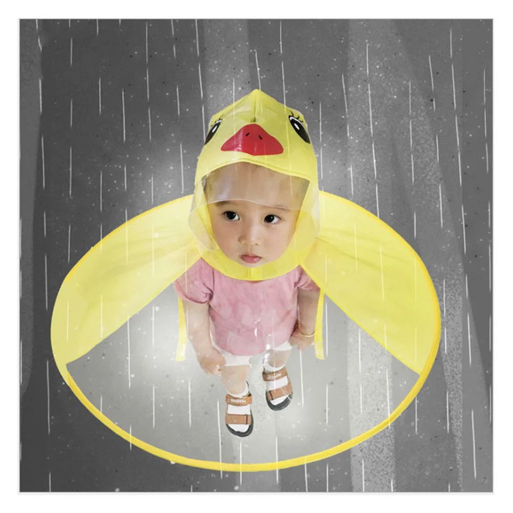 

Children Rain Coat PEVA Waterproof Cute Duck Hooded Raincoat Kids Rainwear Poncho for Boys Girls DAG-ship