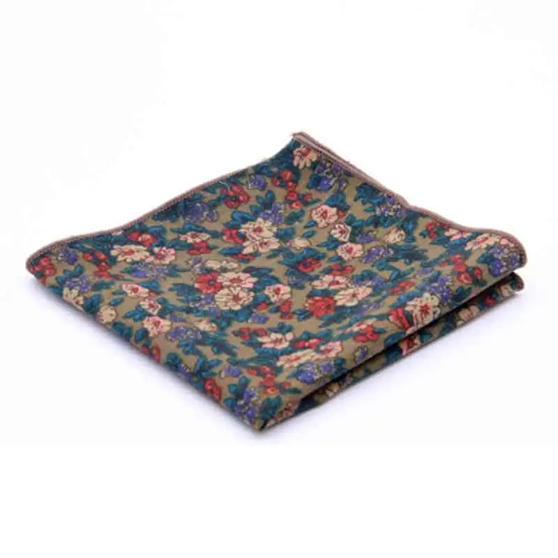 Cotton Hankerchief Scarves Vintage Fabric Men Pocket Square Handkerchiefs Sweat Absorbing 25*25cm S
