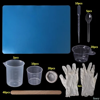 

1 Set Epoxy Resin Kit Disposable Gloves Finger Measurement Cup Dropper Pad Jewelry Necklace Making Tools Handmade Accessories
