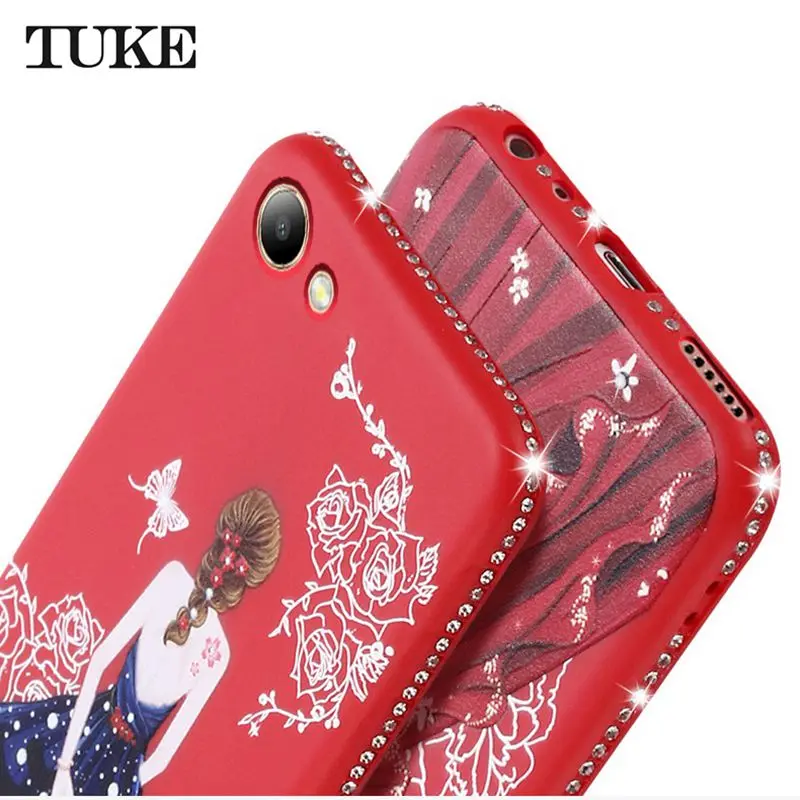 

Case For Vivo Y53 Phone Casing Luxury Beauty Girl Rhinestone Soft Silicone TPU Case For Vivo Y53 Back Cover Cases